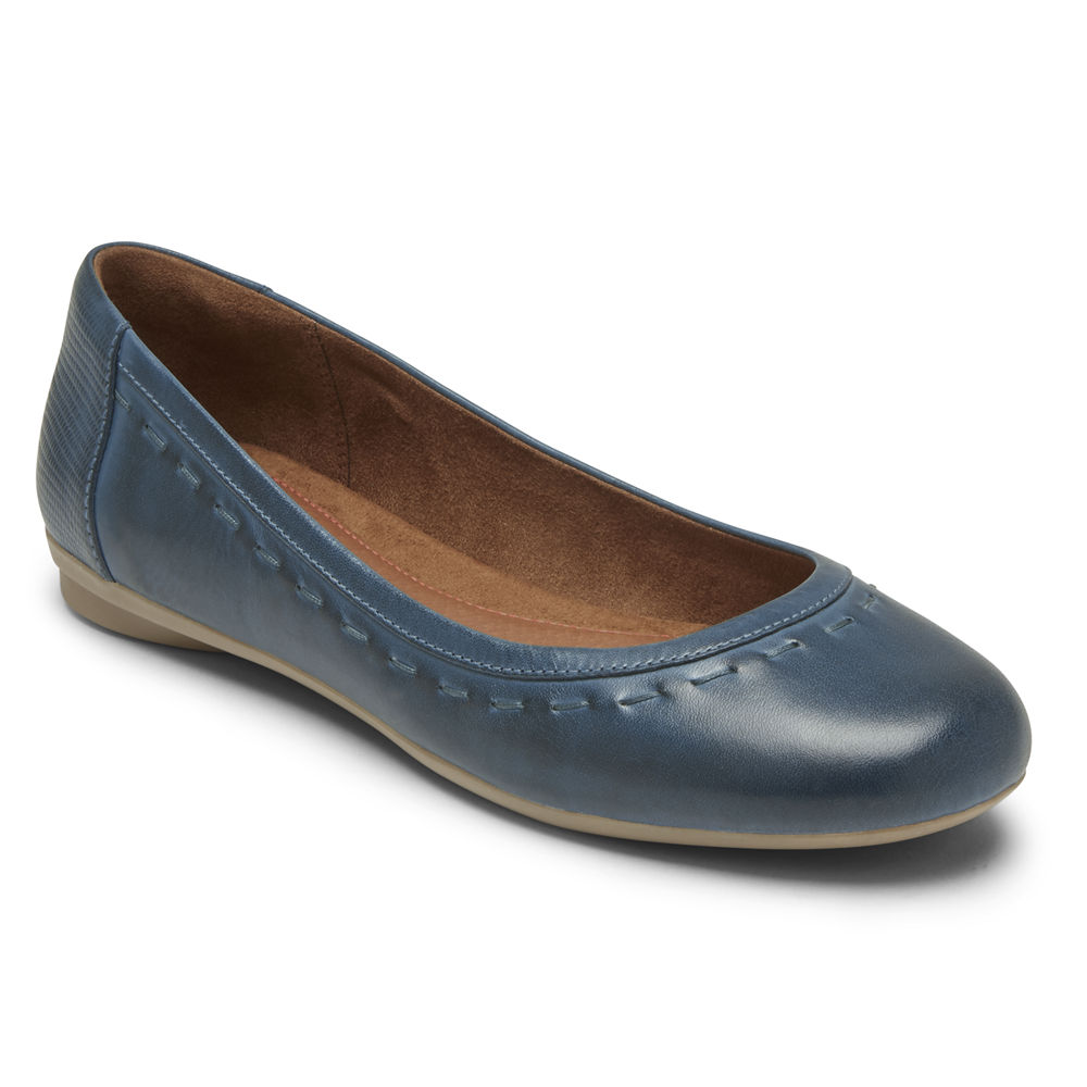 Rockport Womens Flats Navy - Cobb Hill Maiika Ballet - UK 852-BJGROA